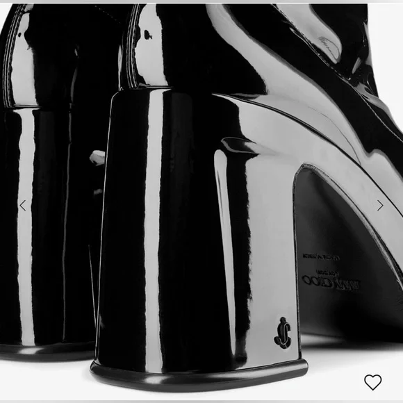 NWT Jimmy Choo Black Stretch Patent Fabric Ankle Boots- Hadi AB - Picture 4 of 11